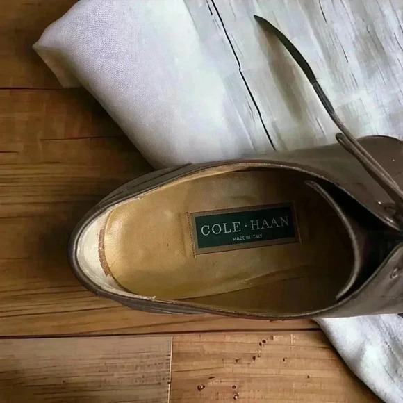 Cole Haan Bragano Shoes 9.5D Vintage Brown Leather Oxfords Made in Italy. main image 7